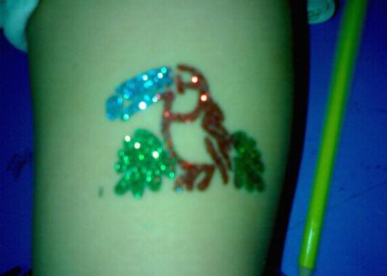 Glitter Bird Tattoo